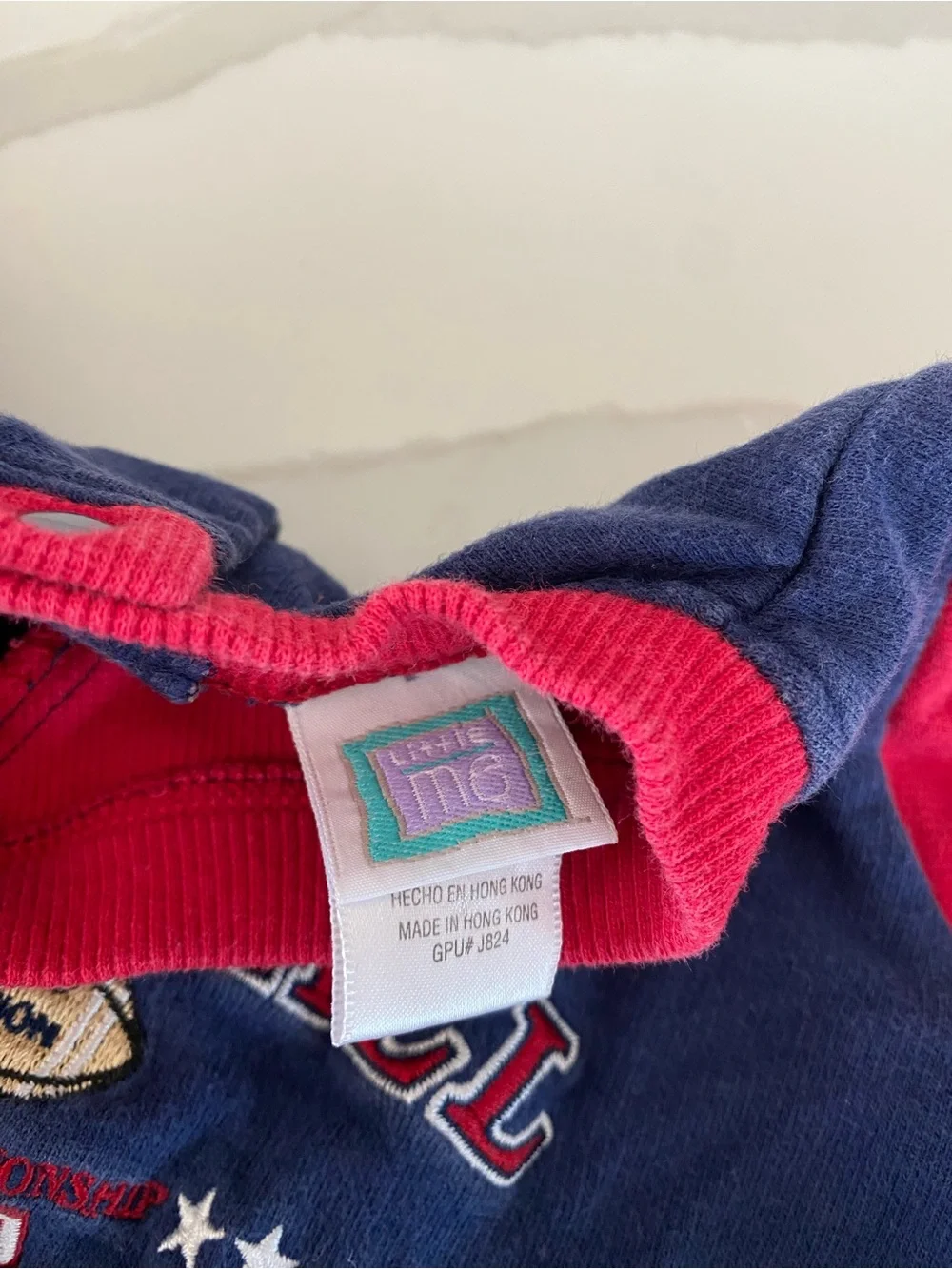 VTG 80’s 90’s Little Me 6 Months USA 100% cotton Football Embroidered Romper - Picture 3 of 10